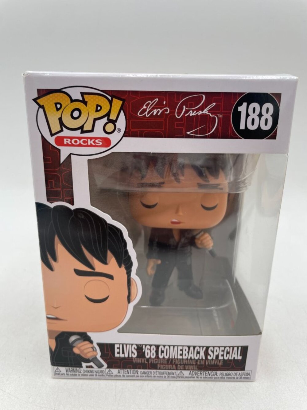 Funko Pop! Rocks Elvis 68 Comeback Special Vinyl Figure #188 Collectible